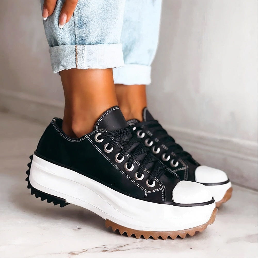 DOLCE| Leather plateau sneakers