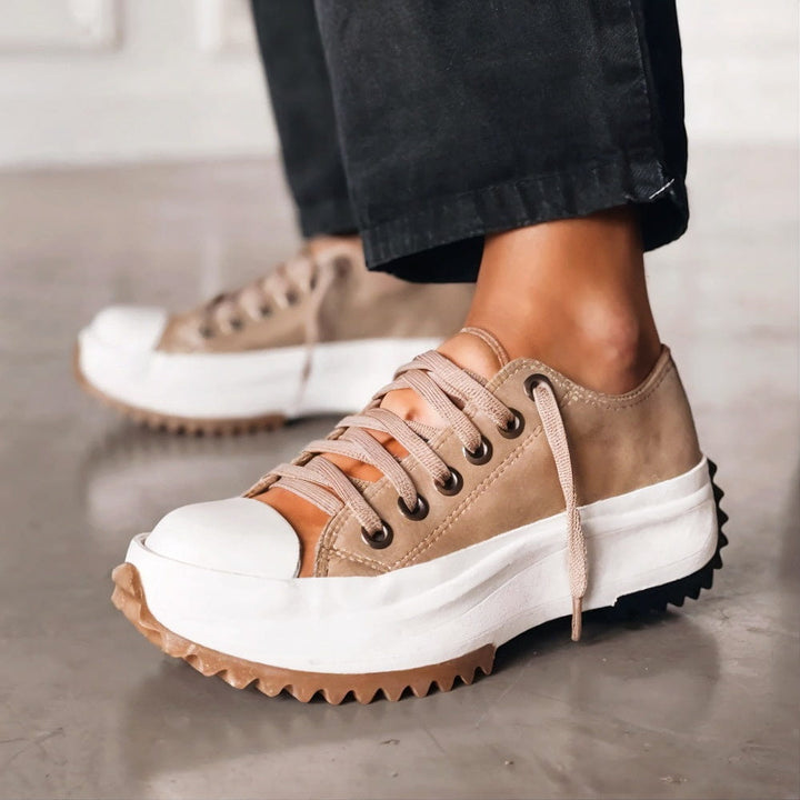 DOLCE| Leather plateau sneakers