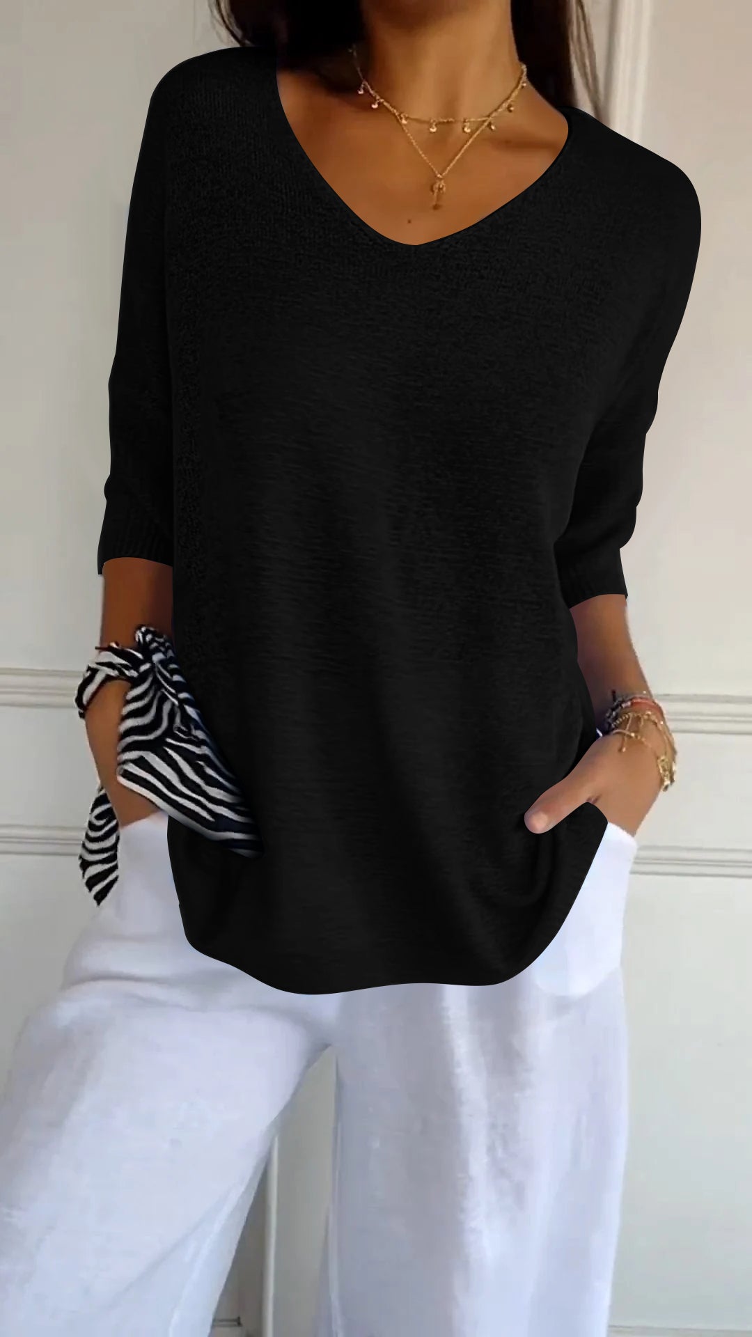 Alexa™ Knit Top with V-neck