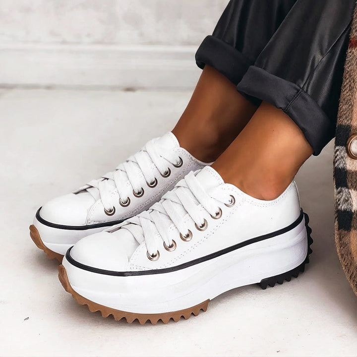 DOLCE| Leather plateau sneakers