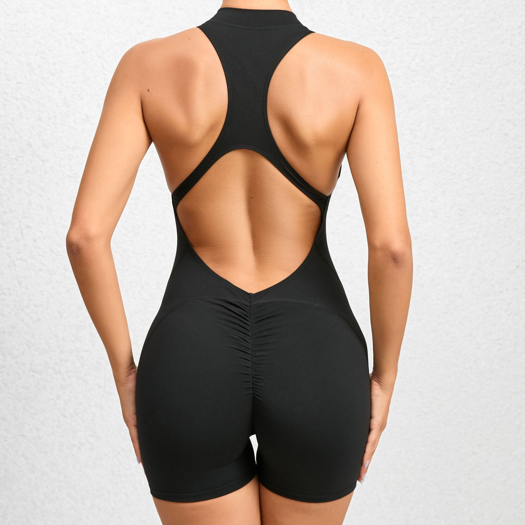 FRONT ZIP SHORT JUMPSUIT