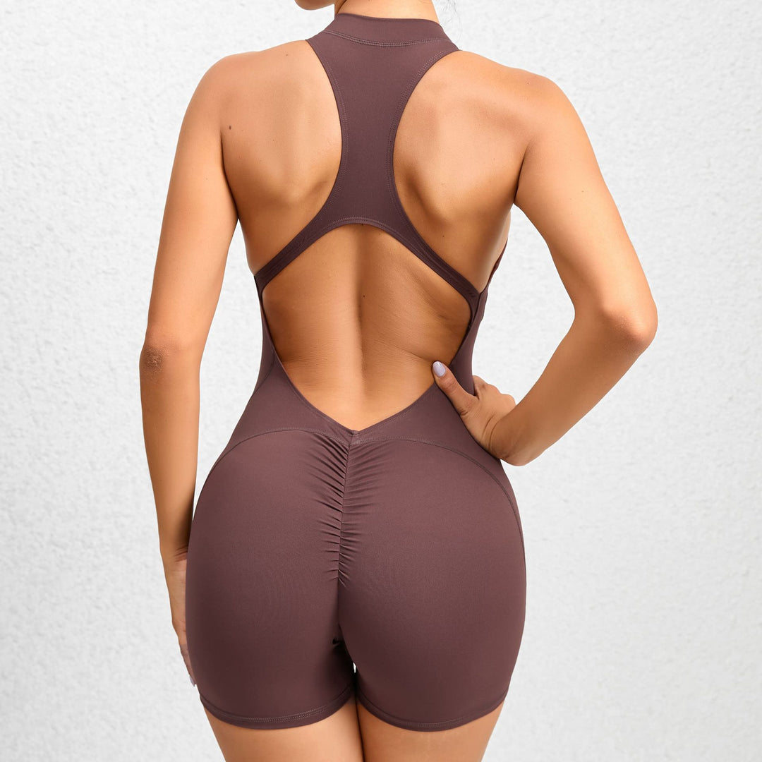 FRONT ZIP SHORT JUMPSUIT