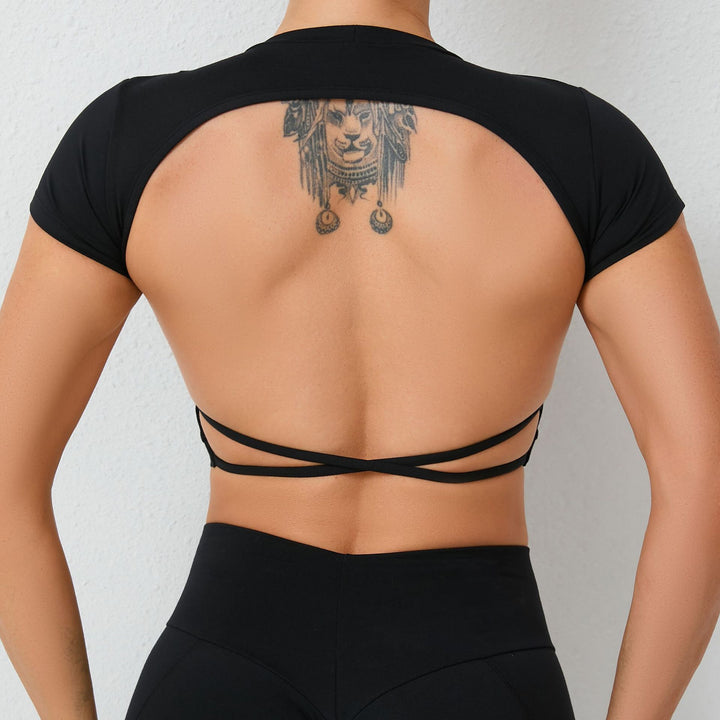 BACKLESS CROP TOP CRISS CROSS