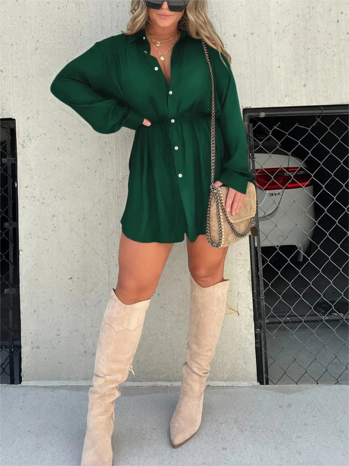 LONG SLEEVE JUMPSUIT SHIRT DRESS