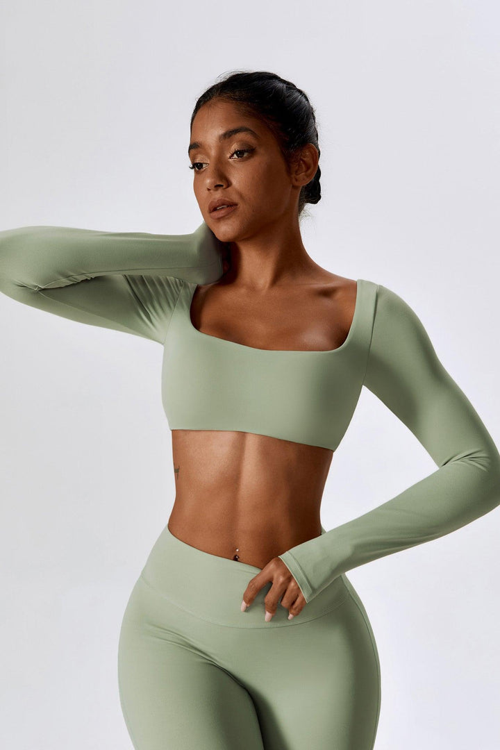 LONG SLEEVES CROP TOP SET