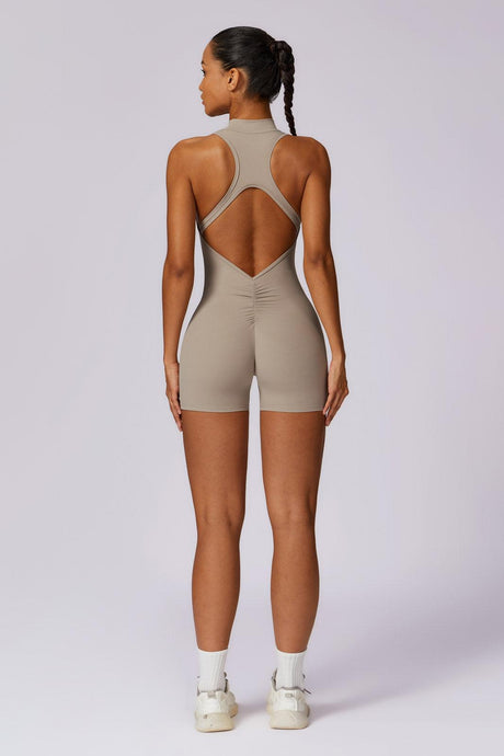 FRONT ZIP SHORT JUMPSUIT