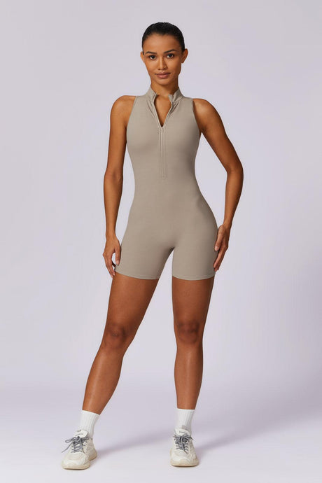 FRONT ZIP SHORT JUMPSUIT