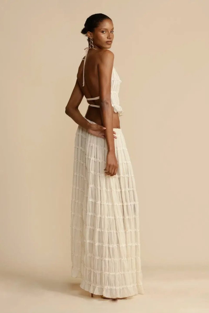 Nathalia Backless Pleated Set