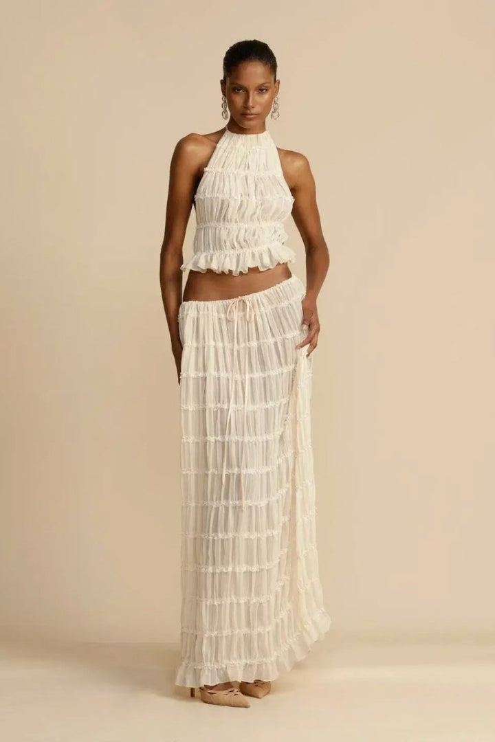 Nathalia Backless Pleated Set